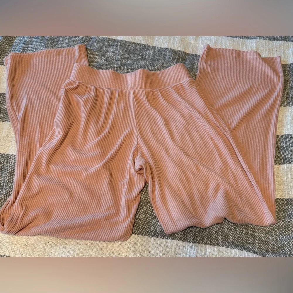 PINK Victoria’s Secret SZ S/P Rose Pink Wide Leg Long Loungewear Sleepwear - Picture 10 of 10